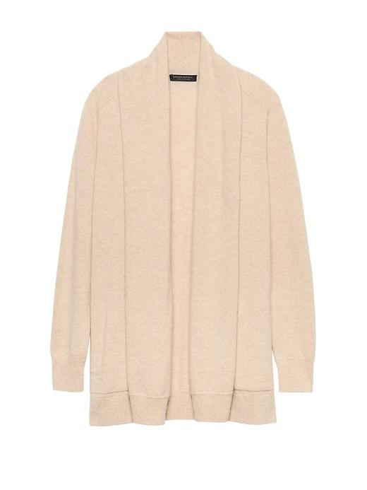 Banana Republic Womens Cashmere Open Long Cardigan Sweater Heather Oatmeal Size Xxl