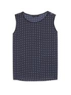 Banana Republic Womens Dot Button-shoulder Top Navy Polka Dot Size Xs