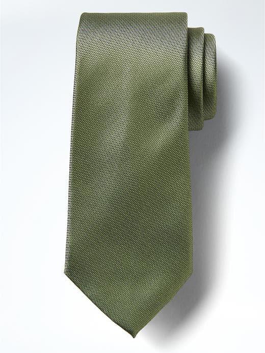 Banana Republic Mens Oxford Silk Nanotex Tie - Sage