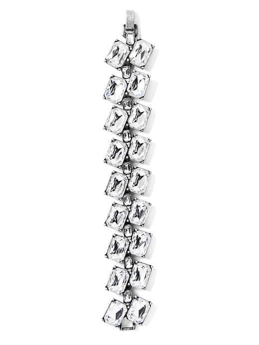 Banana Republic Deco Square Bracelet - Clear Crystal