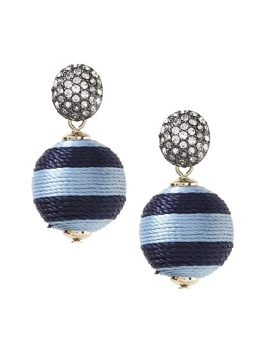 Banana Republic Womens Striped Bauble Drop Earring Blue Multi Size One Size