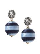 Banana Republic Womens Striped Bauble Drop Earring Blue Multi Size One Size