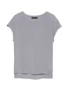 Banana Republic Womens Washable Silk Roll-cuff Top Gray Size Xs