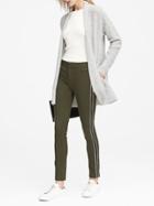 Banana Republic Womens Sloan Skinny-fit Side-stripe Ankle Pant Mistletoe With Black & White Stripe Size 0