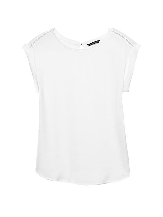 Banana Republic Womens Satin Front Top White Size M
