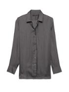 Banana Republic Womens Parker Tunic-fit Soft Shirt Dark Gray Size S