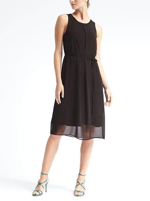 Banana Republic Womens Knit Overlay Dress - Black
