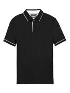 Banana Republic Mens Slim Luxury Touch Polo With Piping - Black