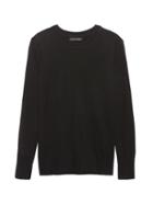 Banana Republic Womens Italian Merino-blend Crew-neck Sweater Black Size S