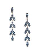 Banana Republic Womens Vintage Colored Petal Linear Earring Blue Jay Size One Size