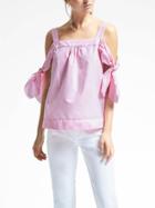 Banana Republic Womens Cold Shoulder Bow Sleeve Cami Top - Pink Reef