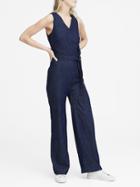 Banana Republic Petite Denim Tie-waist Jumpsuit