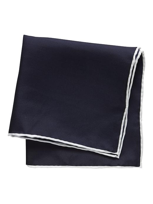 Banana Republic Mens Solid Silk Pocket Square Navy Size One Size