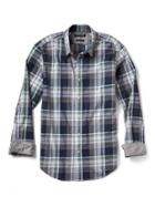 Banana Republic Mens Grant Fit Custom Wash Plaid Shirt - Preppy Navy