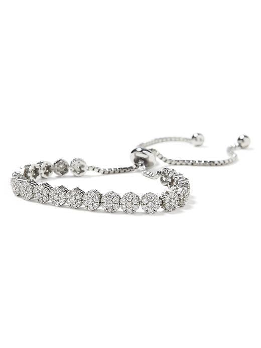 Banana Republic Womens Sparkle Circle Bracelet Silver Size One Size