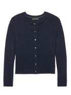 Banana Republic Womens Classic Cropped Cardigan Sweater Navy Size L