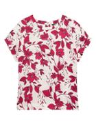 Banana Republic Womens Floral Perfect Tee Popsicle Red Size S