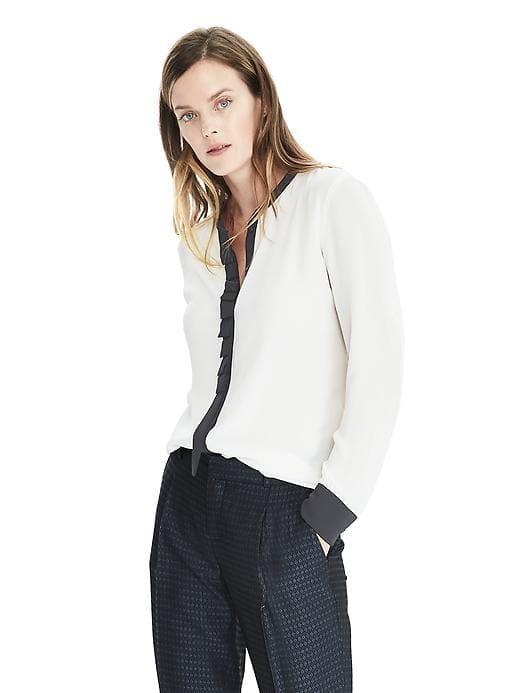 Banana Republic Ribbon Front Blouse - Snow Day
