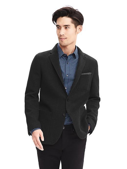 Banana Republic Mens Modern Slim Charcoal Herringbone Blazer Size 36 Regular - Dark Charcoal