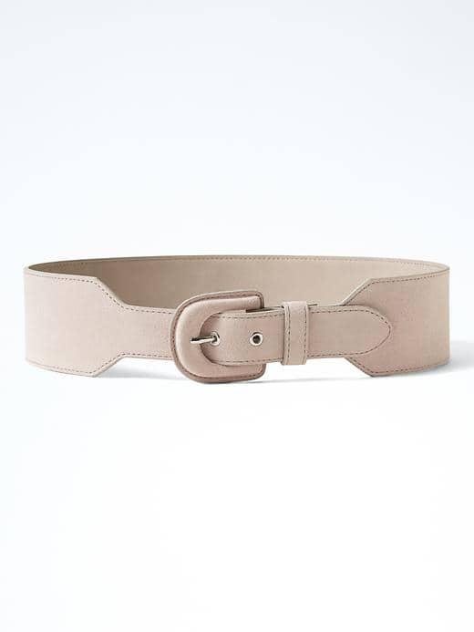 Banana Republic Wide Statement Buckle Waist Belt - Greige