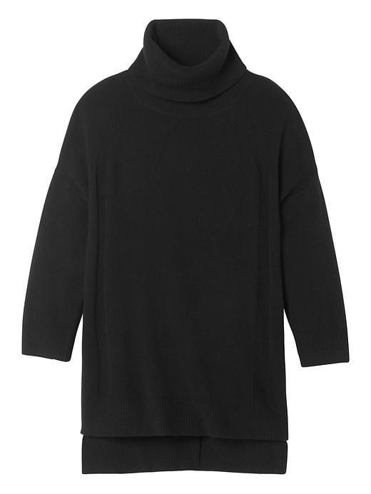 Banana Republic Womens Washable Cashmere Blend Turtleneck Popover - Black