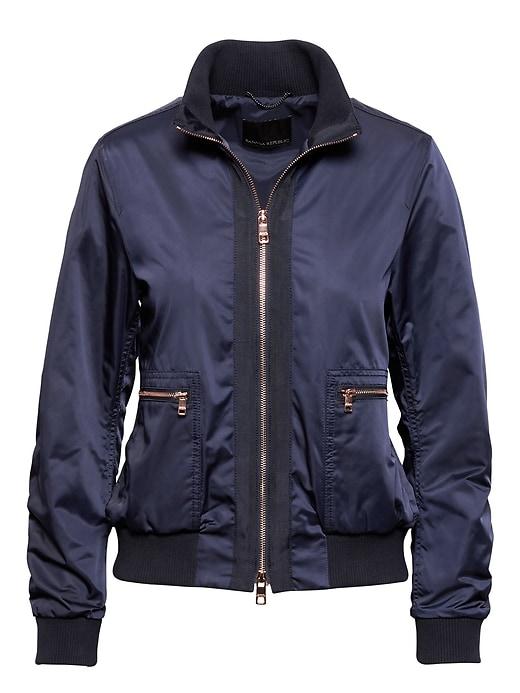 Banana Republic Womens Water-resistant Bomber Jacket Navy Size Xs