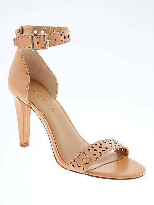 Banana Republic Laser Cut High Heel Sandal - Natural