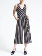 Banana Republic Womens Stripe Wide Leg Jumpsuit - Navy Combo