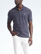 Banana Republic Mens Slim Pique Polo - Pacific Navy