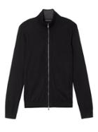 Banana Republic Mens Silk Cotton Cashmere Full-zip Sweater Jacket Black Size M
