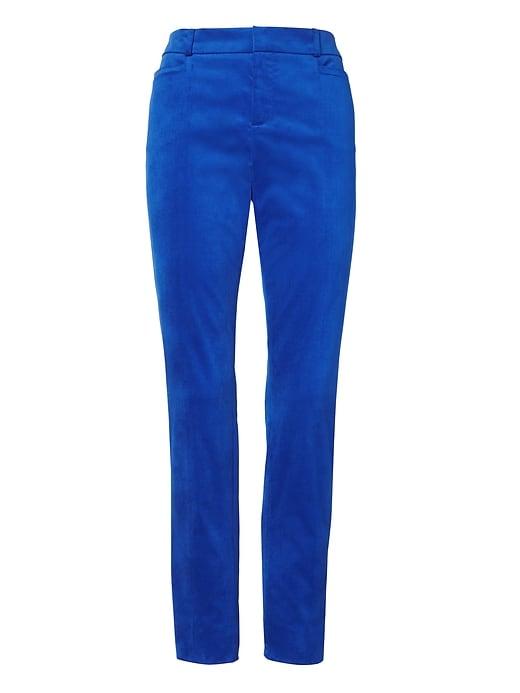 Banana Republic Womens Sloan Skinny-fit Stretch-velvet Ankle Pant Blue Size 6