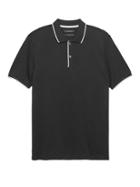 Banana Republic Mens Luxury-touch Texture Polo Shirt Black Size Xl