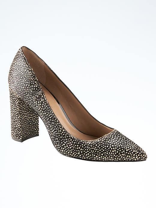 Banana Republic Madison 12 Hour Block Heel Pump - Spotted Haircalf