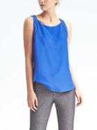 Banana Republic Womens Easy Care Cutaway Framed Top - Wild Blue