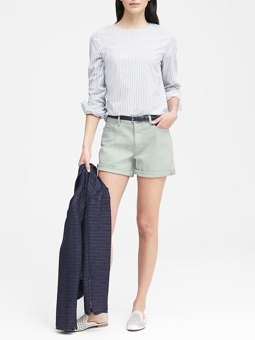Banana Republic Womens Light Wash 8 Denim Short Silver Blue Size 18