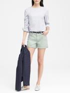 Banana Republic Womens Light Wash 8 Denim Short Silver Blue Size 18