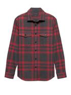 Banana Republic Mens Slim Flannel Shirt Jacket Vamp Red Size S