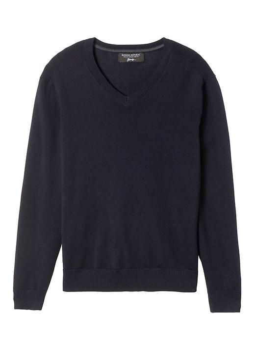 Banana Republic Mens Extra-fine Italian Merino Vee Sweater Navy Size M