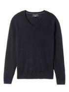 Banana Republic Mens Extra-fine Italian Merino Vee Sweater Navy Size M