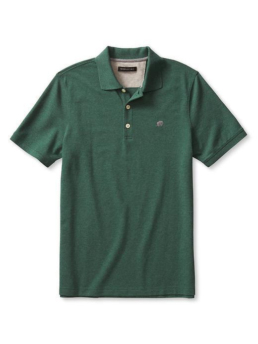Banana Republic Mens Signature Pique Polo Size L Tall - Green Heather