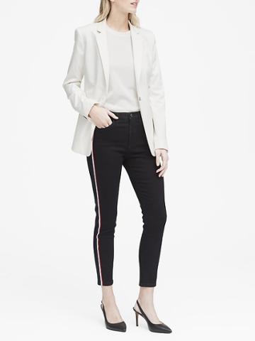 Banana Republic Petite High-rise Skinny-fit Side-stripe Cropped Jean