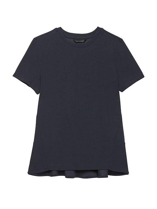 Banana Republic Womens Ruffle-back Top Navy Size M