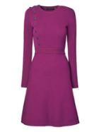 Banana Republic Womens Button-front Ribbed Sweater Dress Plum Size S