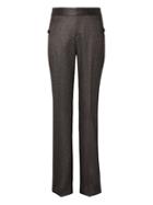 Banana Republic Womens Petite Logan Trouser-fit Metallic Twill Pant Black & Silver Size 0