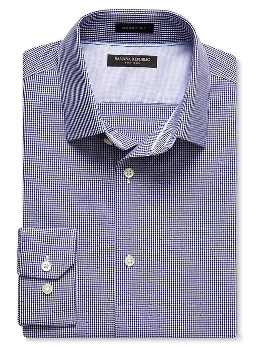 Banana Republic Mens Grant Fit Non Iron Shirt Size L Tall - Dreamy Royal