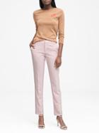 Banana Republic Womens Petite Ryan Slim Straight-fit Lightweight Wool Pant New Powder Pink Size 10