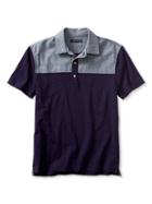 Banana Republic Mens Slim Woven Yoke Slubbed Polo Size L - Preppy Navy