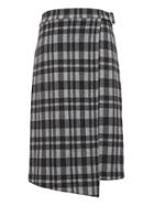 Banana Republic Womens Japan Online Exclusive Plaid Knit Wrap Skirt Gray & Black Size 6