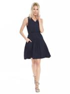 Banana Republic Womens Shirred V Neck Dress Size 6 - Preppy Navy