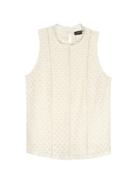 Banana Republic Womens Paneled Lace Shell White Size L